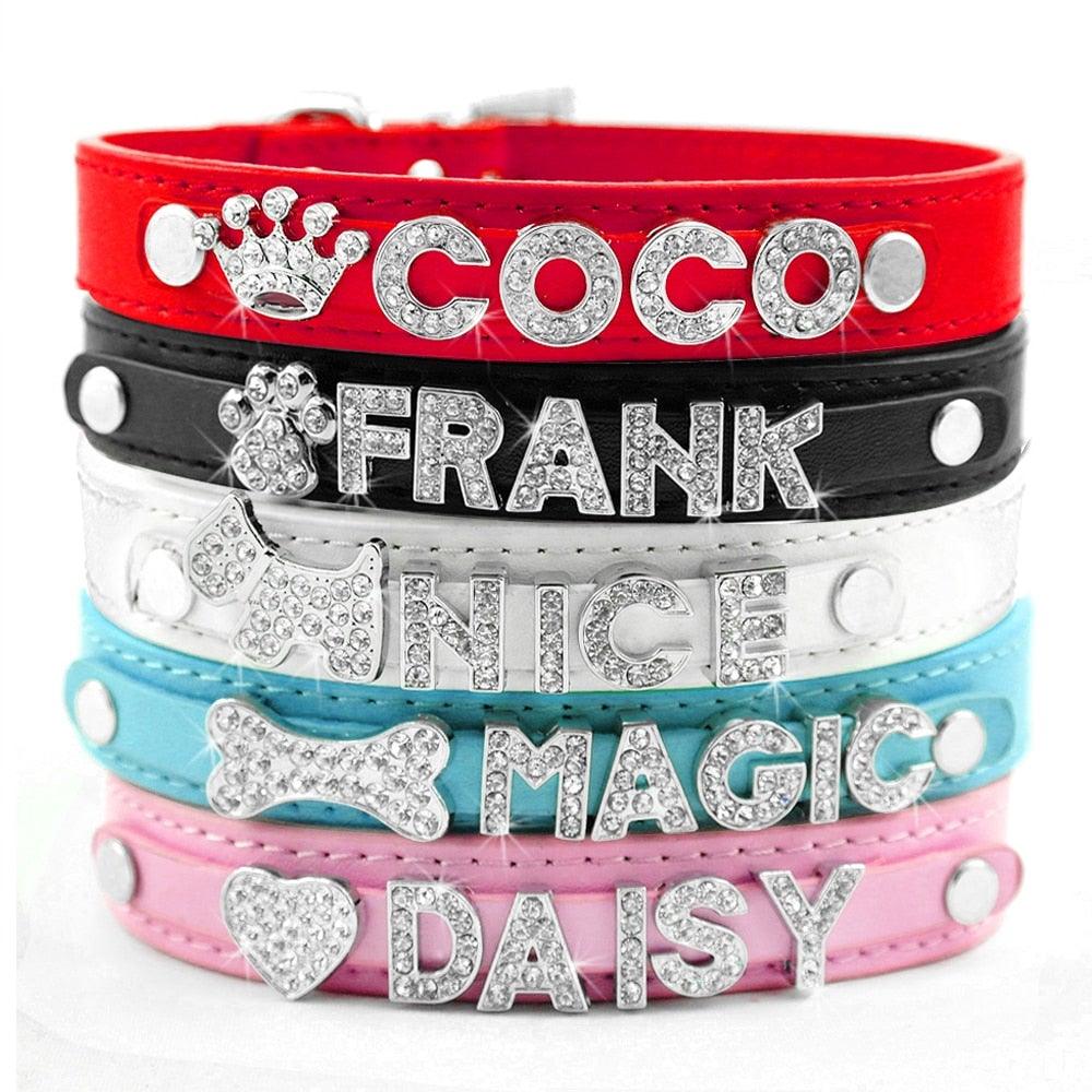 Bling Bling Rhinestone Personalized Collar PetTagCollars