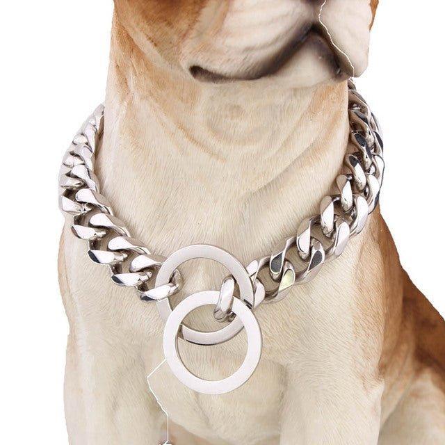 Beautiful 15mm Curb Chain Dog Collar - 2: FancyPetTags.com