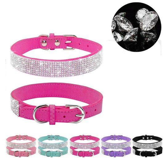 Bling Bling Leather Collar Haoyeer