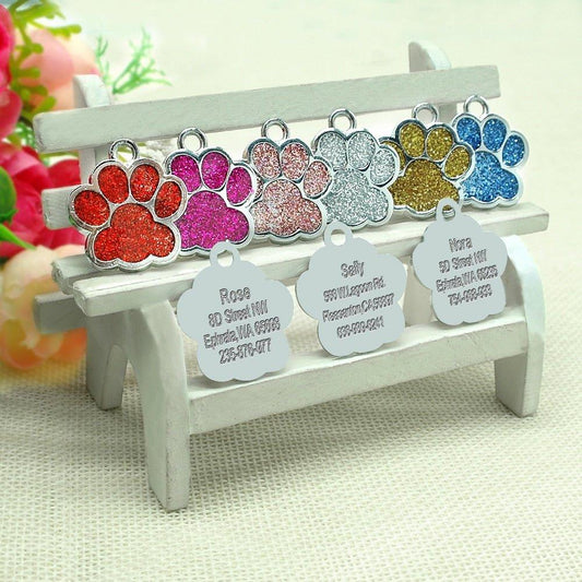 Paw Glitter (Fixed Block Font) FancyPetTags