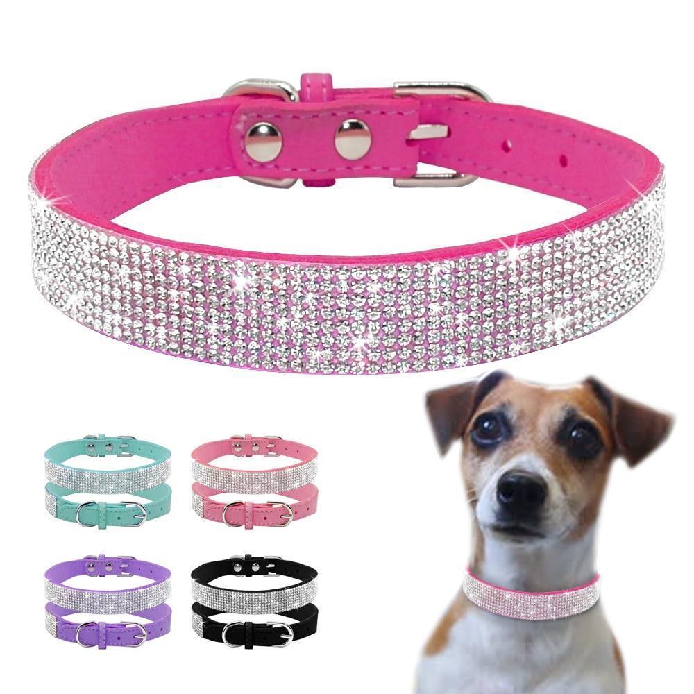 Bling Bling Leather Collar Haoyeer