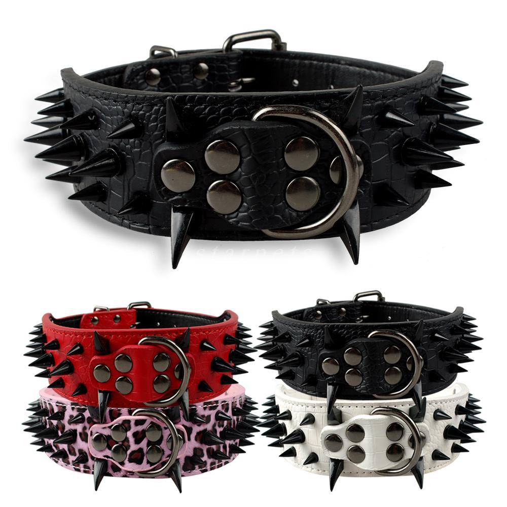 Spiked Leatherette Anti-Bite Collar - 2: FancyPetTags.com