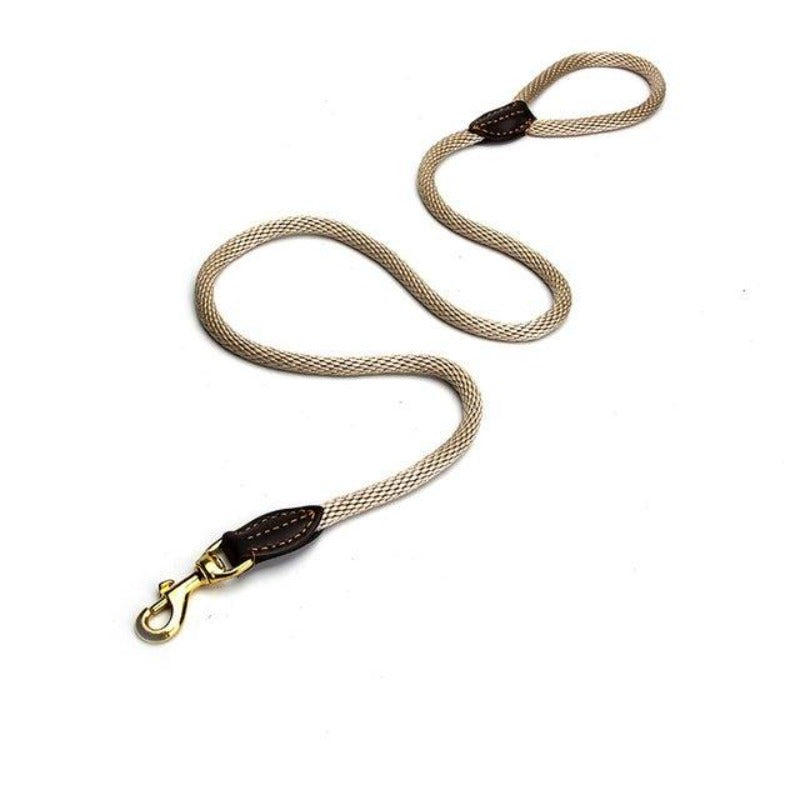 Trend Setting Hemp Rope Genuine Leather Leash - 1: FancyPetTags.com